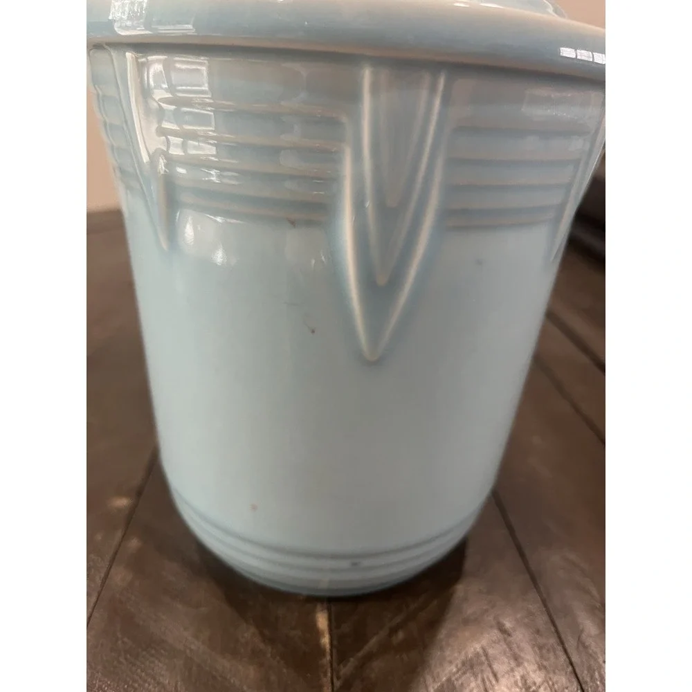 Fiestaware NEW Medium Sky Blue chevron 2 quart Canister‎ w/ lid Fiesta